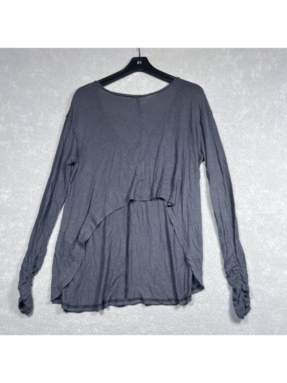 Top Womens Size Small Gray Boho Low Back Top Tunic Long Sleeve - Picture 5 of 12